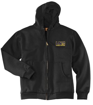 Picture of Heavyweight Full-Zip Hooded Sweatshirt with Thermal Lining - Black